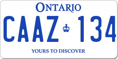 ON license plate CAAZ134