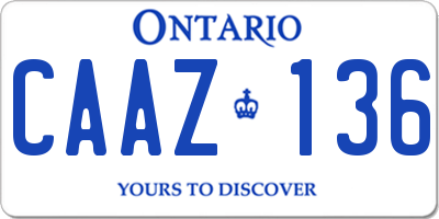 ON license plate CAAZ136