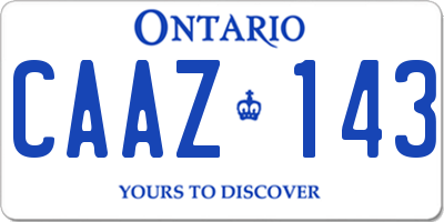 ON license plate CAAZ143