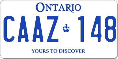 ON license plate CAAZ148