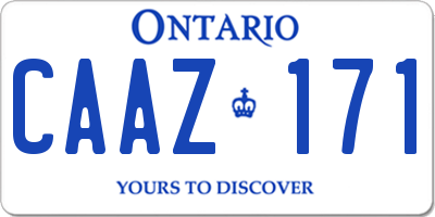 ON license plate CAAZ171