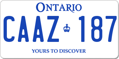 ON license plate CAAZ187