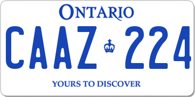 ON license plate CAAZ224