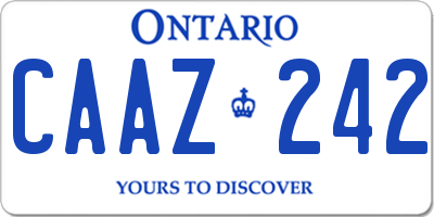 ON license plate CAAZ242