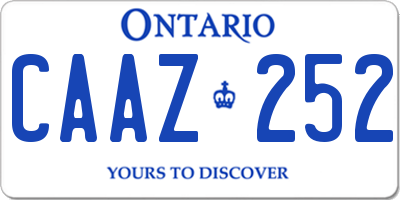 ON license plate CAAZ252