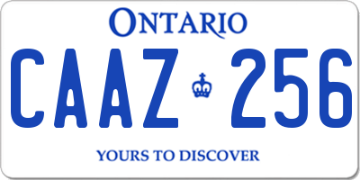 ON license plate CAAZ256