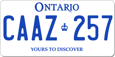 ON license plate CAAZ257