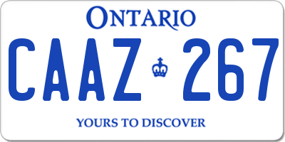 ON license plate CAAZ267