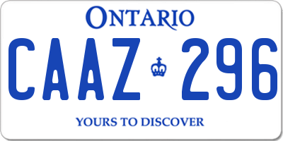 ON license plate CAAZ296