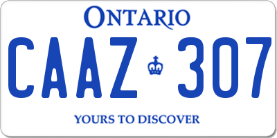 ON license plate CAAZ307