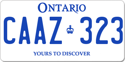 ON license plate CAAZ323