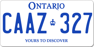 ON license plate CAAZ327