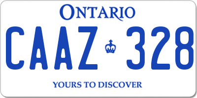 ON license plate CAAZ328