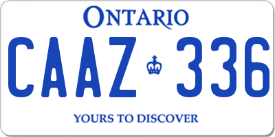 ON license plate CAAZ336