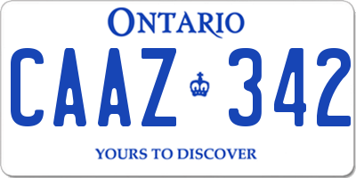 ON license plate CAAZ342