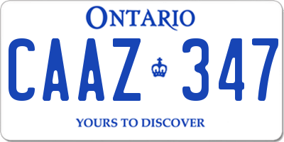 ON license plate CAAZ347