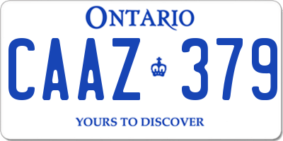 ON license plate CAAZ379