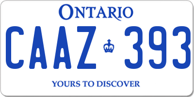 ON license plate CAAZ393