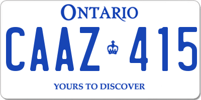 ON license plate CAAZ415