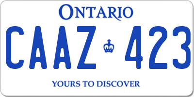 ON license plate CAAZ423