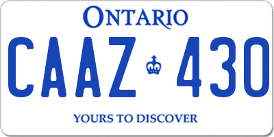 ON license plate CAAZ430