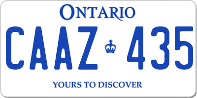 ON license plate CAAZ435