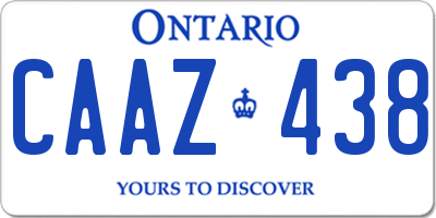 ON license plate CAAZ438