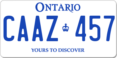 ON license plate CAAZ457