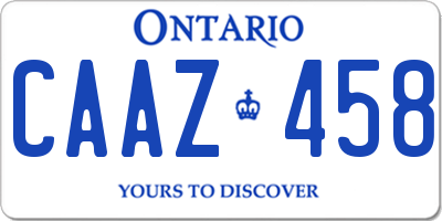 ON license plate CAAZ458