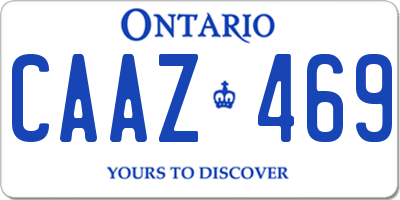 ON license plate CAAZ469