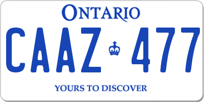 ON license plate CAAZ477