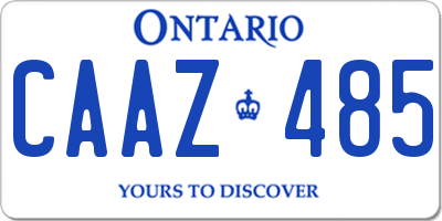 ON license plate CAAZ485