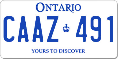 ON license plate CAAZ491