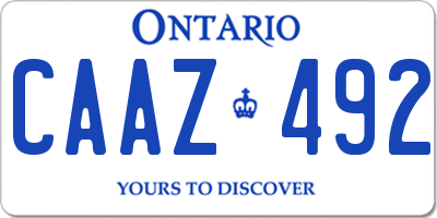 ON license plate CAAZ492