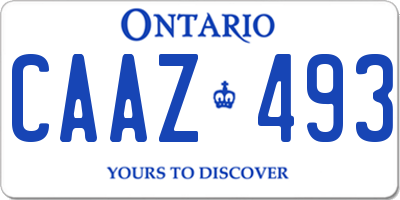 ON license plate CAAZ493