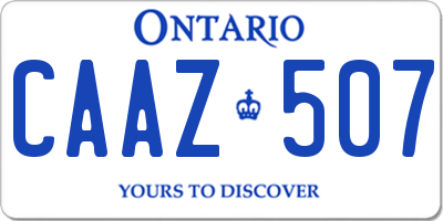 ON license plate CAAZ507