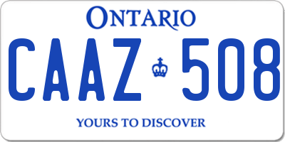 ON license plate CAAZ508