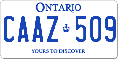 ON license plate CAAZ509