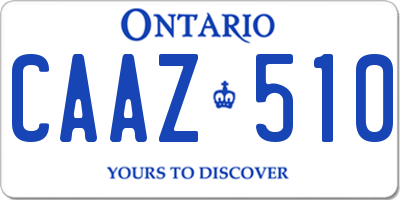 ON license plate CAAZ510