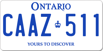 ON license plate CAAZ511