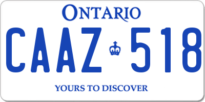 ON license plate CAAZ518