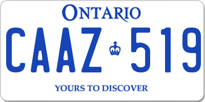 ON license plate CAAZ519