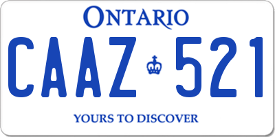 ON license plate CAAZ521