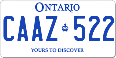 ON license plate CAAZ522