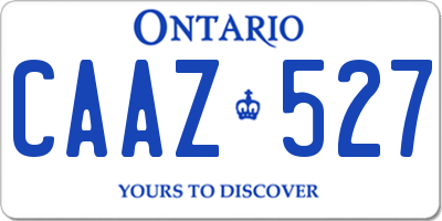 ON license plate CAAZ527