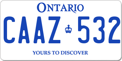 ON license plate CAAZ532