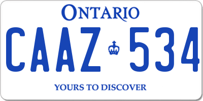 ON license plate CAAZ534