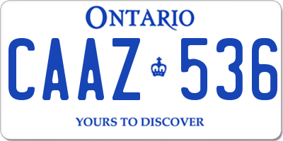 ON license plate CAAZ536