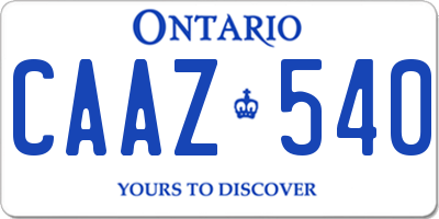 ON license plate CAAZ540