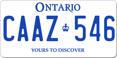 ON license plate CAAZ546